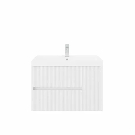 Portofino 80cm-es fürdőszobaszekrény fényes fehér színben + mosdó