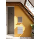 Perla 40cm-es egy ajtós fürdőszobaszekrény fényes fehér + mosdó