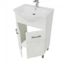 Rubino 55cm-es két ajtós fürdőszobaszekrény polccal fehér tölgy + mosdó