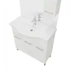 Rubino 85cm-es három ajtós fürdőszobaszekrény polccal fehér tölgy  + mosdó