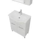 Rubino 65cm-es két ajtós fürdőszobaszekrény polccal szürke tölgy + mosdó