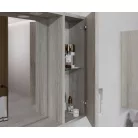 Rubino 65cm-es két ajtós fürdőszobaszekrény polccal szürke tölgy + mosdó