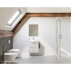   Zaffiro 55cm-es két ajtós fürdőszobaszekrény jégtölgy + mosdó