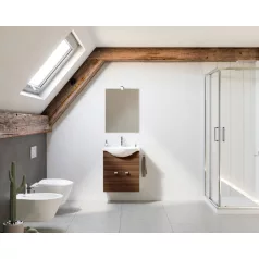   Zaffiro 55cm-es két ajtós fürdőszobaszekrény mokka tölgy + mosdó