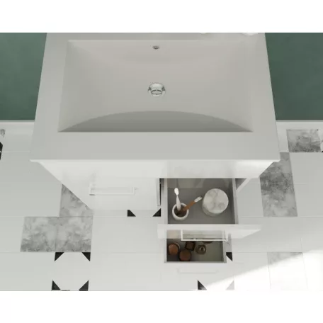 Madrid 80cm-es két ajtós, két fiókos fürdőszobaszekrény + mosdó