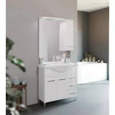   Smart 85cm-es két ajtós, három fiókos fürdőszobaszekrény + mosdó