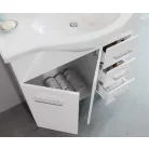 Smart 85cm-es két ajtós, három fiókos fürdőszobaszekrény + mosdó