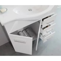   Smart 85cm-es két ajtós, három fiókos fürdőszobaszekrény + mosdó