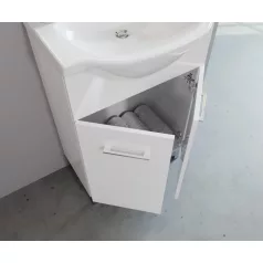   Smart 55cm-es két ajtós fürdőszobaszekrény polccal + mosdó