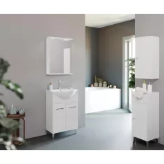 Smart 55cm-es két ajtós fürdőszobaszekrény + mosdó