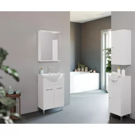 Smart 55cm-es két ajtós fürdőszobaszekrény + mosdó