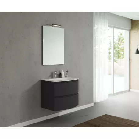 Armonia 70 cm-es fürdőszobaszekrény matt fekete + mosdó