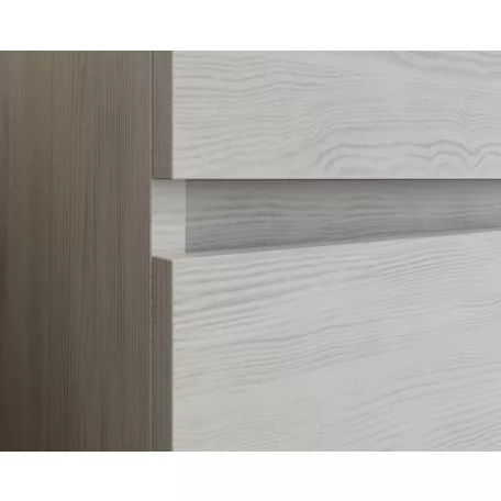 Bogota 60cm-es 1 fiókos fürdőszobaszekrény fehér tölgy + mosdó