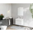 Bogota 60cm-es 1 fiókos fürdőszobaszekrény fehér tölgy + mosdó