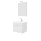 Bogota 60cm-es 1 fiókos fürdőszobaszekrény fehér tölgy + mosdó