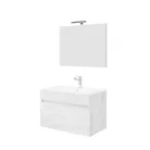 Bogota 80cm-es 1 fiókos fürdőszobaszekrény fehér tölgy + mosdó