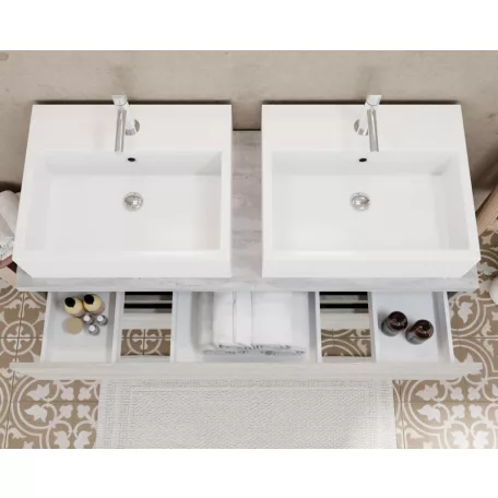 Easy 120cm-es két fiókos fürdőszobaszekrény szürke tölgy & beton