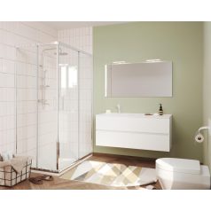   Easy 120cm-es két fiókos fürdőszobaszekrény fehér tölgy + mosdó