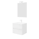 Easy 60cm-es két fiókos fürdőszobaszekrény fényes fehér + mosdó
