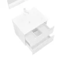 Easy 60cm-es két fiókos fürdőszobaszekrény fehér tölgy + mosdó