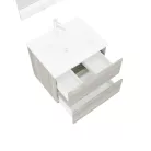 Easy 60cm-es két fiókos fürdőszobaszekrény szürke tölgy + mosdó