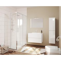   Easy 80cm-es két fiókos fürdőszobaszekrény fényes fehér+ mosdó