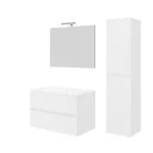 Easy 80cm-es két fiókos fürdőszobaszekrény fényes fehér+ mosdó