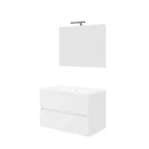 Easy 80cm-es két fiókos fürdőszobaszekrény fényes fehér+ mosdó