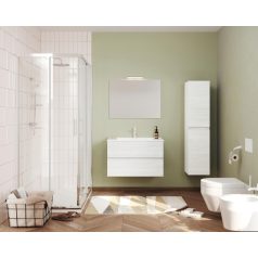   Easy 80cm-es két fiókos fürdőszobaszekrény fehér tölgy  + mosdó
