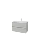 Easy 80cm-es két fiókos fürdőszobaszekrény szürke tölgy + mosdó