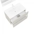 Easy 80cm-es két fiókos fürdőszobaszekrény szürke tölgy + mosdó