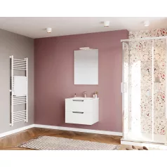   Ibiza 60 cm-es 2 fiókos fürdőszobaszekrény mart előlapokkal + mosdó