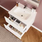 Ibiza 60 cm-es 2 fiókos fürdőszobaszekrény mart előlapokkal + mosdó