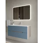 Iris 100cm-es 2 fiókos fürdőszobaszekrény amerikai dó/kék + mosdó