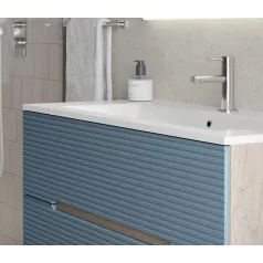   Iris 100cm-es 2 fiókos fürdőszobaszekrény amerikai dó/kék + mosdó