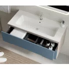 Iris 100cm-es 2 fiókos fürdőszobaszekrény amerikai dó/kék + mosdó