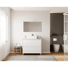   Lisbona 100cm-es 2 fiókos fürdőszobaszekrény fehér tölgy & beton