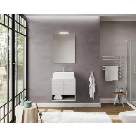 Oslo 60cm-es két ajtós fürdőszobaszekrény szürke tölgy