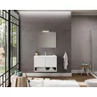 Oslo 80cm-es két ajtós fürdőszobaszekrény fehér tölgy + mosdó