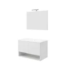 Oslo 80cm-es két ajtós fürdőszobaszekrény fehér tölgy + mosdó