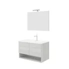 Oslo 80cm-es két ajtós fürdőszobaszekrény szürke tölgy + mosdó