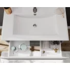 Oslo 80cm-es fiókos fürdőszobaszekrény fehér tölgy + mosdó