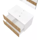 Santorini 60 cm-es 2 fiókos fürdőszobaszekrény mart előlapokkal + mosdó