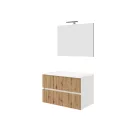 Santorini 80 cm-es 2 fiókos fürdőszobaszekrény mart előlapokkal + mosdó