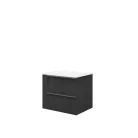 Sidney 60 cm-es 2 fiókos fürdőszobaszekrény mart előlapokkal + mosdó