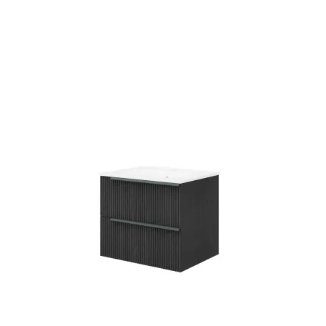 Sidney 60 cm-es 2 fiókos fürdőszobaszekrény mart előlapokkal + mosdó