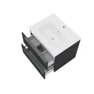 Sidney 60 cm-es 2 fiókos fürdőszobaszekrény mart előlapokkal + mosdó