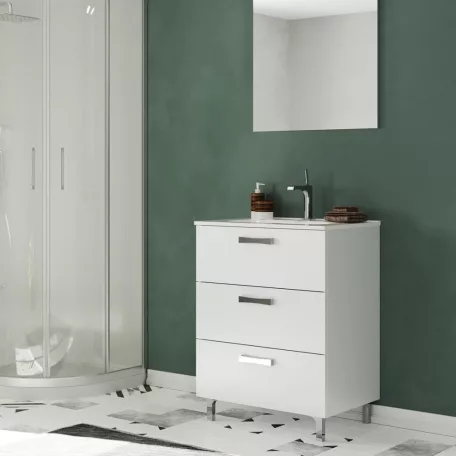 Tokyo 80 cm-es 3 fiókos fürdőszobabútor, mosdóval