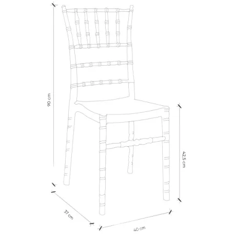 Chiavari szék - Tiffany modell, rakásolható szék fehér színben