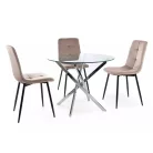 Agis asztal, króm, üveg